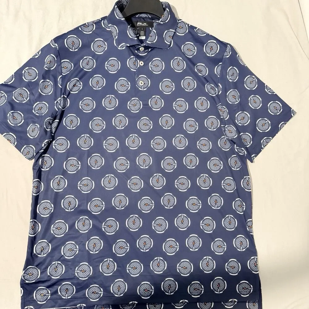 RLX Ralph Lauren Mens Tailored Fit Performance Polo Shirt Large Short Sleeve NWT